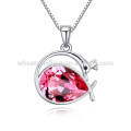 Fashion Swan Crystal Silver Plating Pendant Necklace